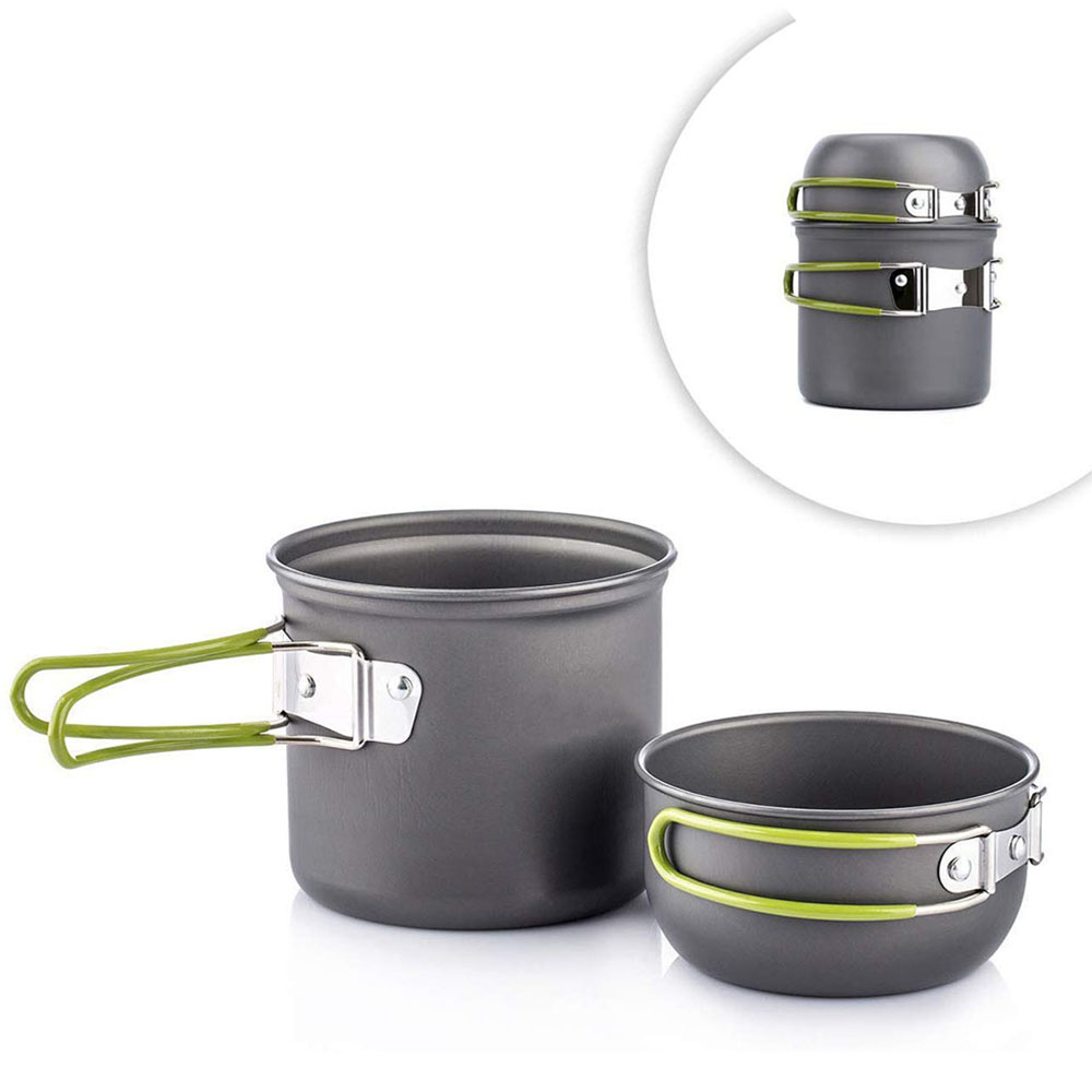 Outdoor Camping Dining Set - Ultralight Camping Pots ชุดเครื่องครัวแบบพกพากลางแจ้งทําอาหารบนโต๊ะอาหารสําหรับเดินป่าเดินป่าปิคนิคตกปลาปีนเขา