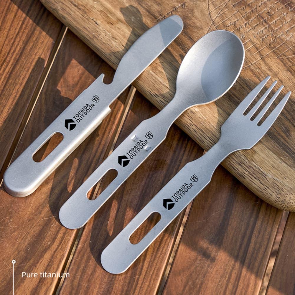 ชุดช้อนส้อมมีดแคมป์ปิ้งไทเทเนี - Outdoor Camping Dining Set บทวิจารณ์และราคา