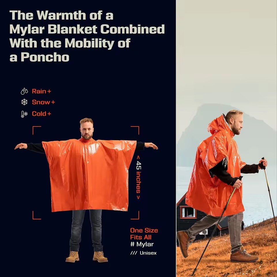 1 ชิ้น/2 ชิ้น เสื้อกันฝนฉุกเฉิ - Camping Rain Poncho บทวิจารณ์และราคา