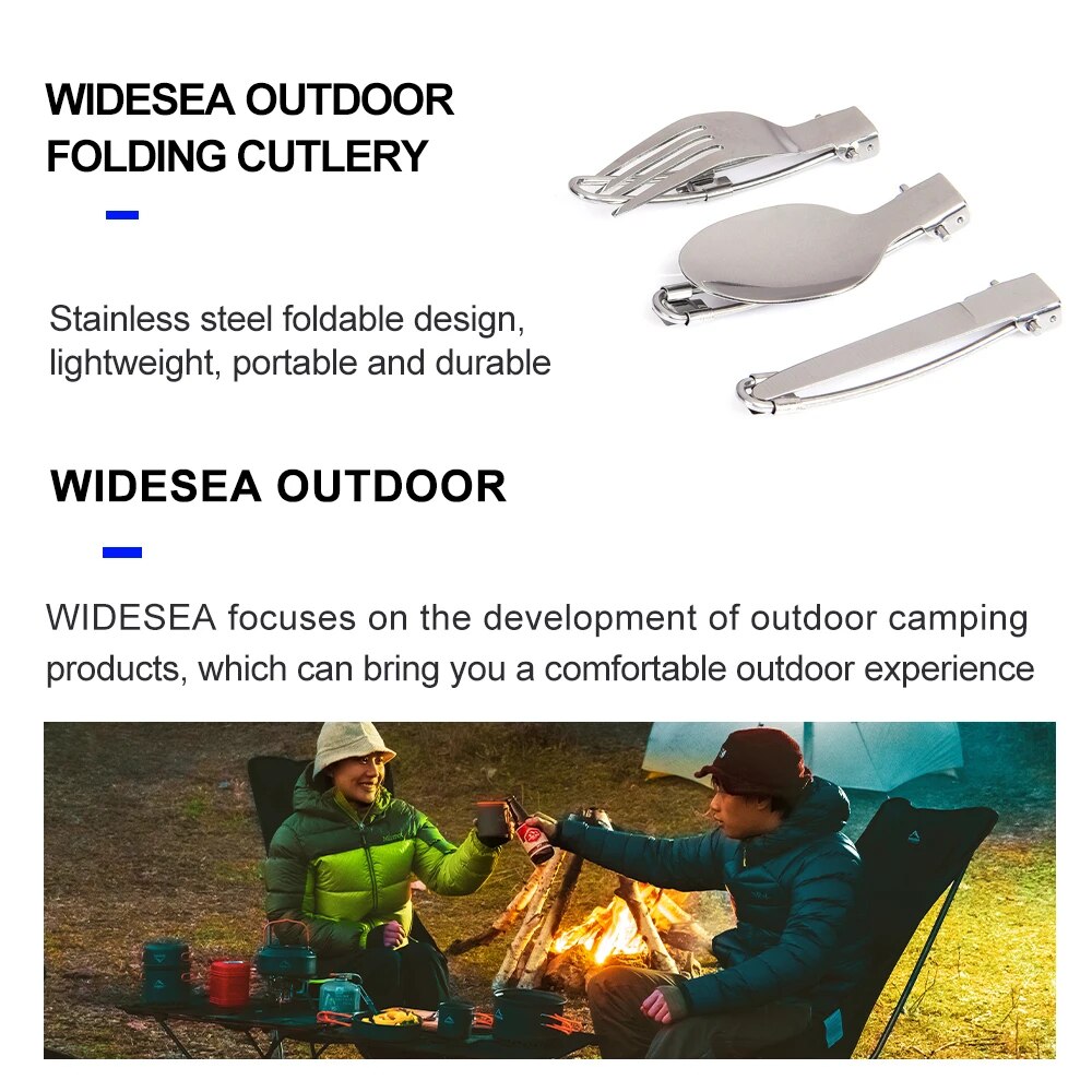 ชุดช้อนส้อมสแตนเลสพกพาสำหรับตั - Outdoor Camping Dining Set บทวิจารณ์และราคา