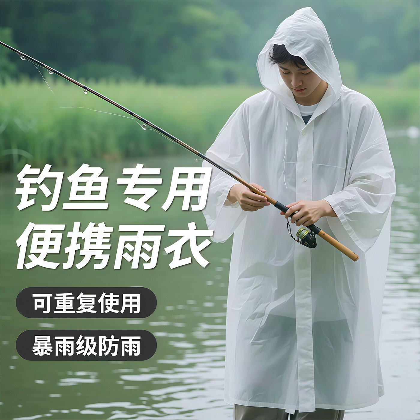 เสื้อกันฝน EVA แบบใช้ซ้ำได้ หน - Camping Rain Poncho บทวิจารณ์และราคา