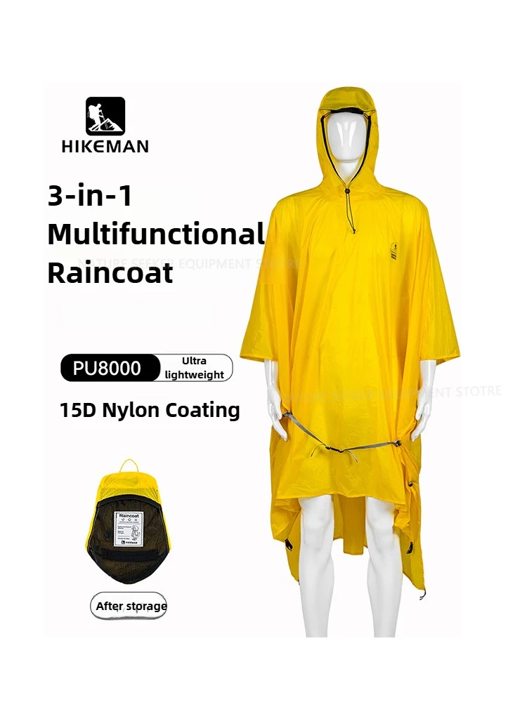 15D/210T เสื้อกันฝนกันน้ํา Rai - Camping Rain Poncho บทวิจารณ์และราคา
